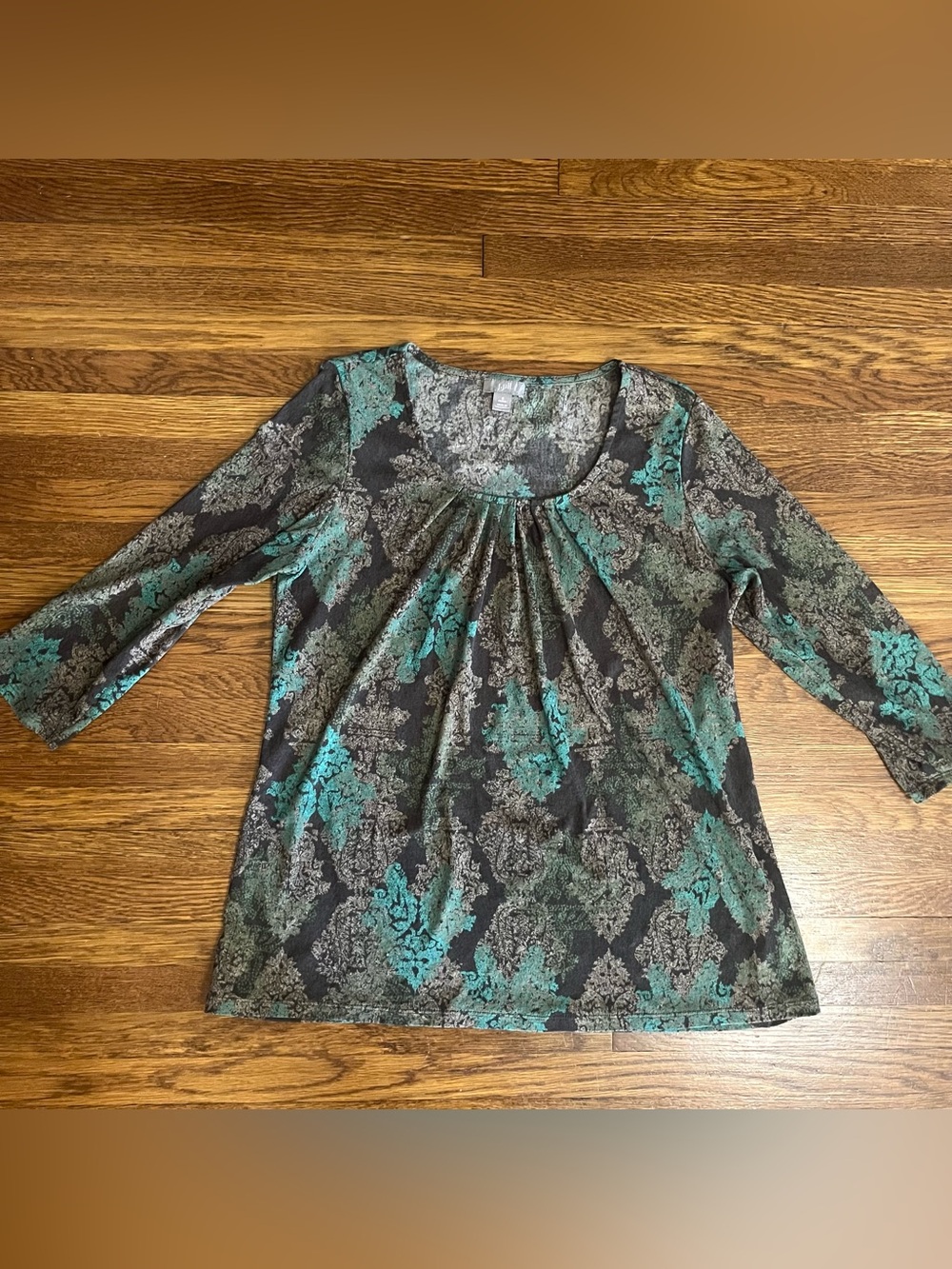 J Jill S stretch pullover top knit goblincore y2k classic 3/4 sleeves